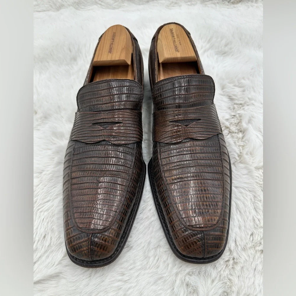 Salvatore ferragamo Lavorazione tramezza lizard Mens‎ loafers 11 D brown leather
